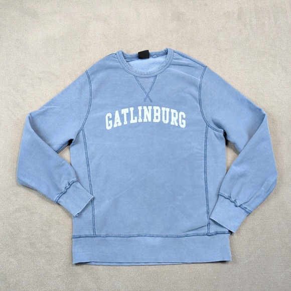 Valani Vintage Gatlinburg Sweatshirt Medium Blue Cotton Blend Collegiate Faded — photo 2